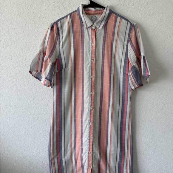 Blue Rain Red and Blue Midi Dress - Picture 2 of 8